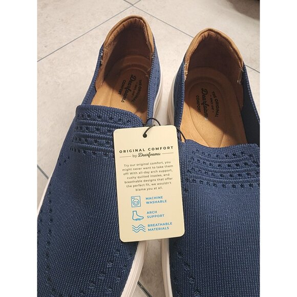 Dearfoams Womens Navy Blue Original Comfort Slip-On Sneakers 7.5 - Picture 4 of 7